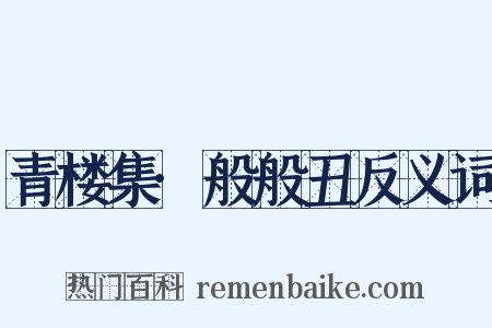 青楼集·般般丑反义词是什么意思的图片